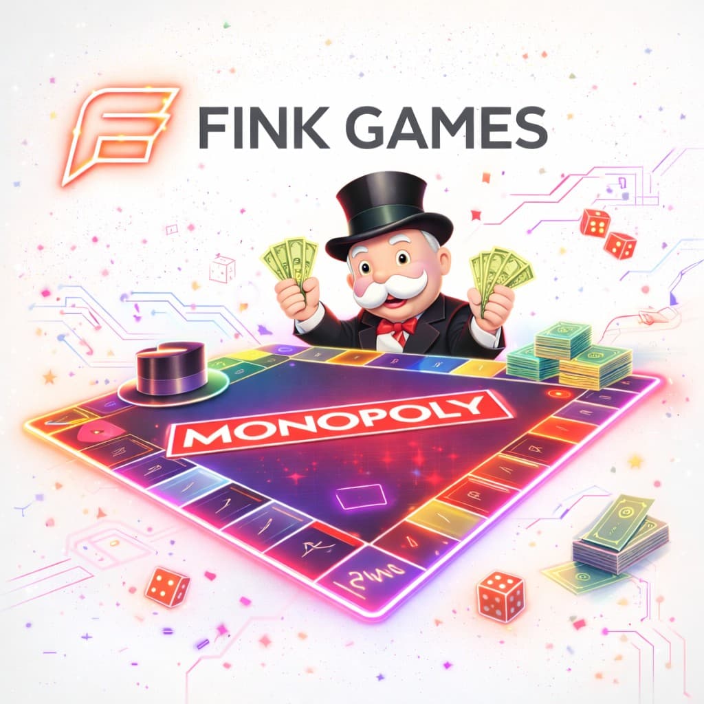 Fink Games kurumsal kimlik ve dijital masa oyun ekranı konsept görseli